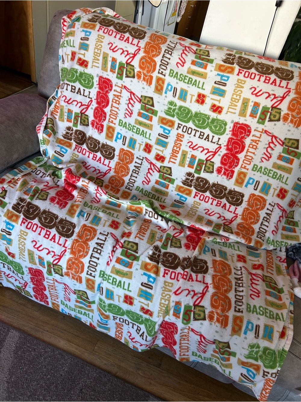 Multi-Sport Plush Throw Blanket probably twin
